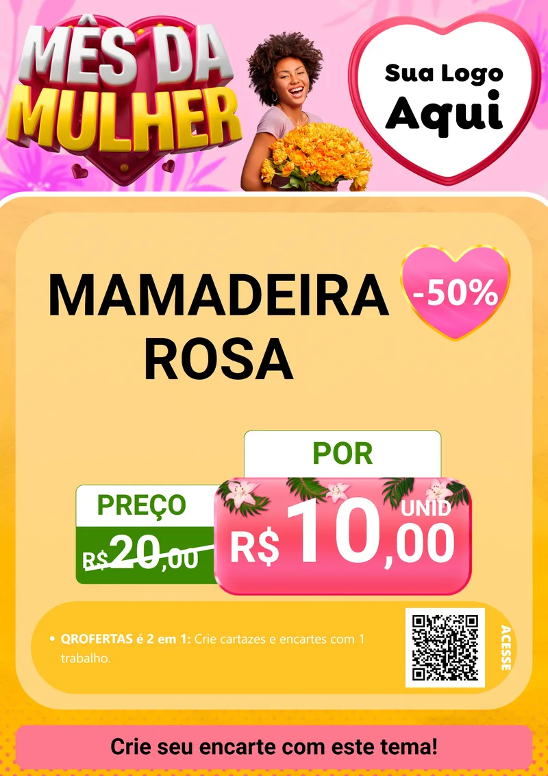 Modelo de Cartaz para Cartaz A4 Vertical com o tema Mês da Mulher para Bebês