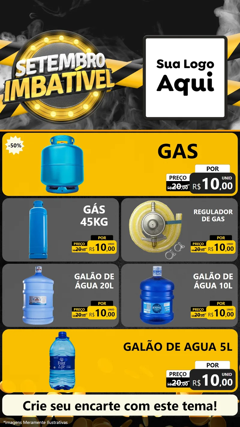 Modelo de TV para TV Vertical com o tema Setembro Imbatível para Água e gás