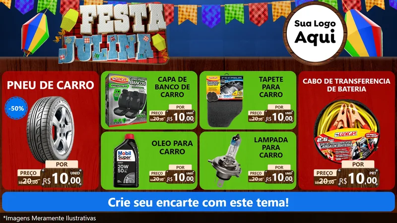 Modelo de TV para TV Horizontal com o tema Festa Julina para Auto peças