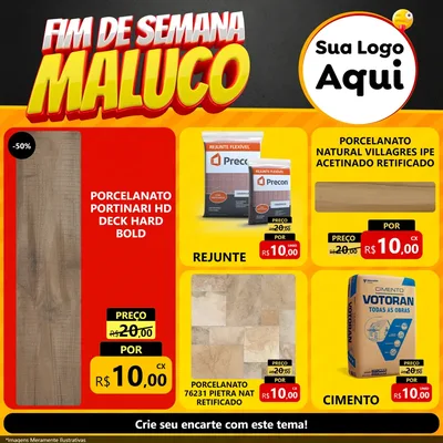 Modelo de Rede Social para Feed Facebook com o tema Final de Semana Maluco para Pisos e revestimentos