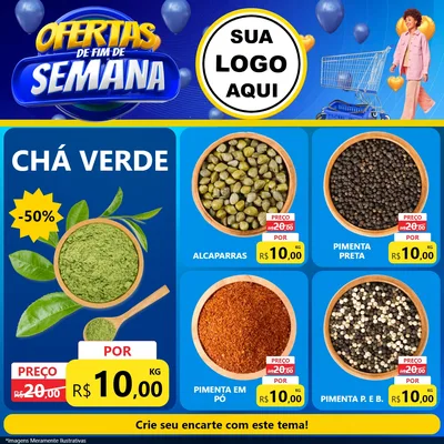 Modelo de Rede Social para Feed Facebook com o tema Ofertas de Fim de Semana para Produtos Naturais