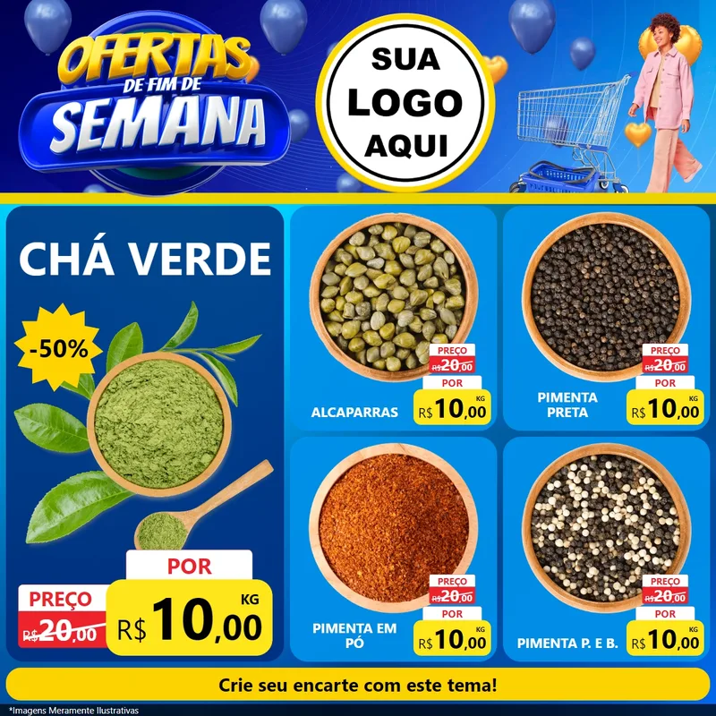 Modelo de Rede Social para Feed Facebook com o tema Ofertas de Fim de Semana para Produtos Naturais