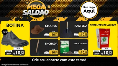 Modelo de TV para TV Horizontal com o tema Mega Saldão para Agropecuária