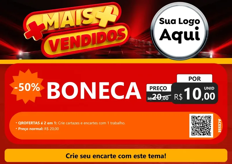Modelo de Cartaz para Cartaz A4 Horizontal com o tema Mais Vendidos para Brinquedos