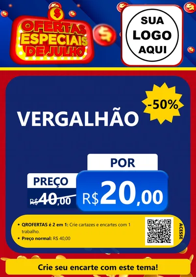 Modelo de Cartaz para Cartaz A4 Vertical com o tema Ofertas Especiais de Julho para Ferragens