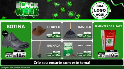 Modelo de TV para TV Horizontal com o tema Black Week para Agropecuária