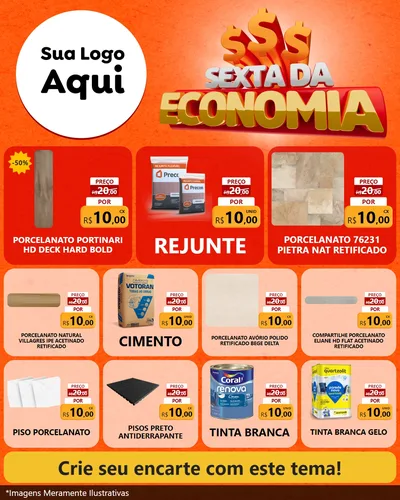 Modelo de Rede Social para Feed Instagram com o tema Sexta da Economia para Pisos e revestimentos