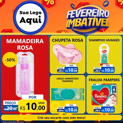 Modelo de Rede Social para Feed Facebook com o tema Fevereiro Imbatível para Bebês