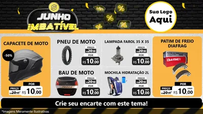 Modelo de TV para TV Horizontal com o tema Junho Imbatível para Moto peças