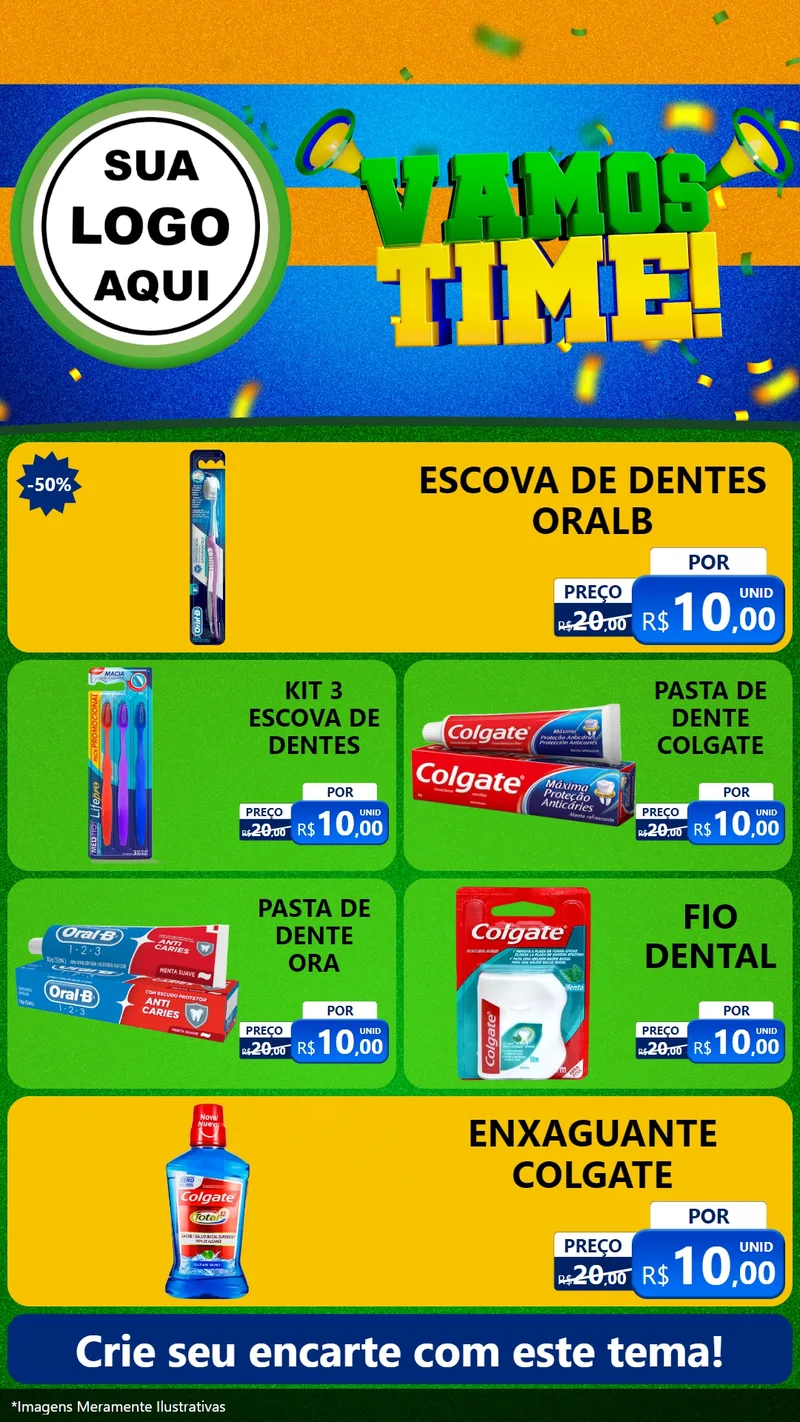 Modelo de TV para TV Vertical com o tema Vamos Time! para Higiene Pessoal