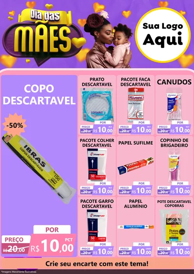 Modelo de Encarte para Encarte A4 Vertical com o tema Dia das Mães para Embalagens