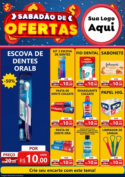 Modelo de Encarte para Encarte A4 Vertical com o tema Sabadão de Ofertas para Higiene Pessoal