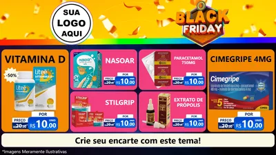 Modelo de TV para TV Horizontal com o tema Black Friday para Farmácia