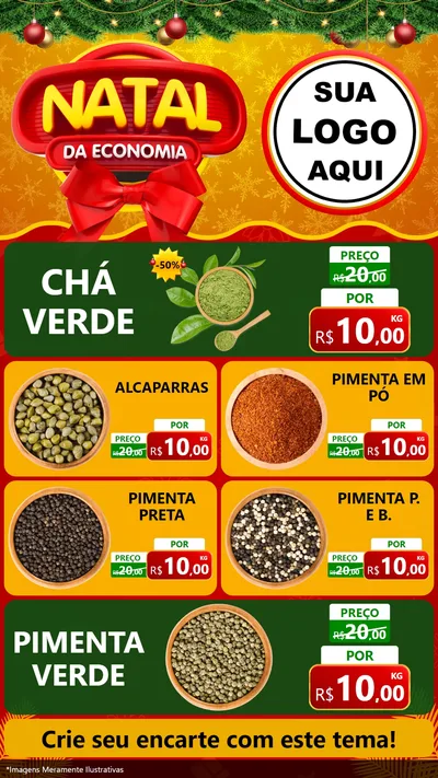 Modelo de TV para TV Vertical com o tema Natal da Economia para Produtos Naturais
