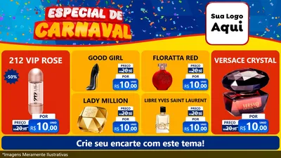 Modelo de TV para TV Horizontal com o tema Especial de Carnaval para Perfumes
