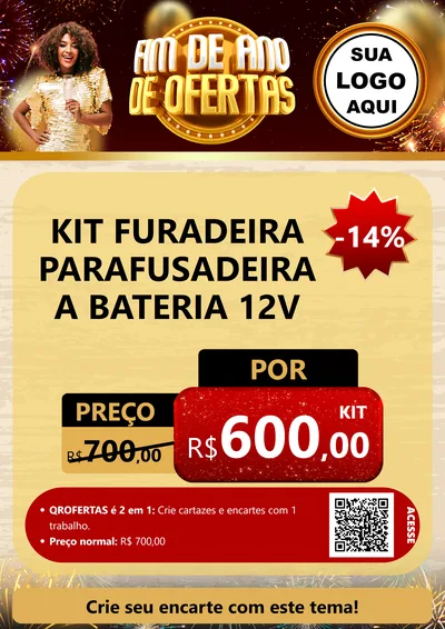 Modelo de Cartaz para Cartaz A4 Vertical com o tema Fim de Ano de Ofertas para Maquinas e Ferramentas