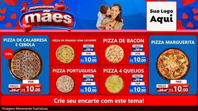 Modelo de TV para TV Horizontal com o tema Promoção das Mães para Pizzaria