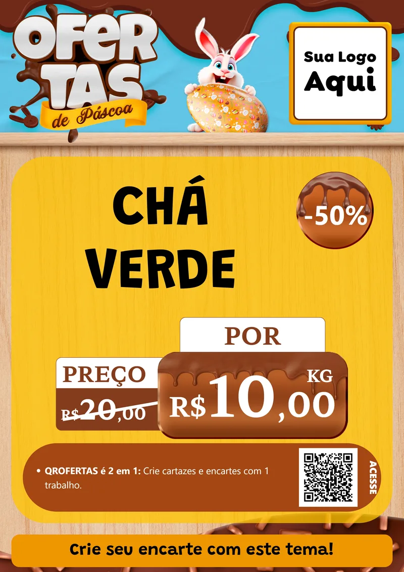 Modelo de Cartaz para Cartaz A4 Vertical com o tema Ofertas de Páscoa para Produtos Naturais