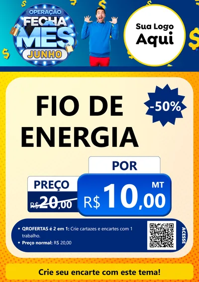 Modelo de Cartaz para Cartaz A4 Vertical com o tema Operação Fecha Mês, Junho para Materiais Elétricos