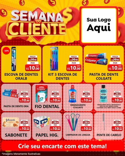 Modelo de Rede Social para Feed Instagram com o tema Semana do Cliente para Higiene Pessoal