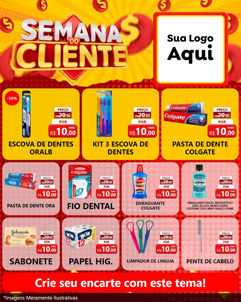 Modelo de Rede Social para Feed Instagram com o tema Semana do Cliente para Higiene Pessoal