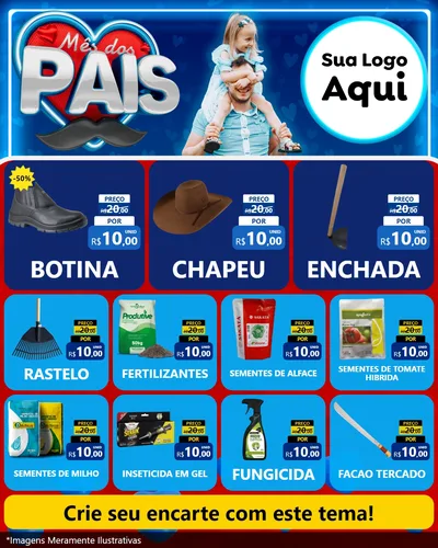 Modelo de Rede Social para Feed Instagram com o tema Mês Dos Pais para Agropecuária