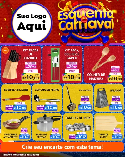 Modelo de Rede Social para Feed Instagram com o tema Esquenta de Carnaval para Utilidades Domésticas
