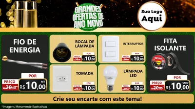 Modelo de TV para TV Horizontal com o tema Grandes Ofertas de Ano Novo para Materiais Elétricos