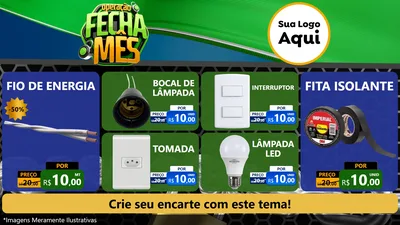 Modelo de TV para TV Horizontal com o tema Operação Fecha Mês para Materiais Elétricos