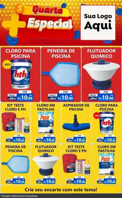 Modelo de Encarte para Encarte Grande com o tema Quarta Mais Especial para Produtos para Piscina
