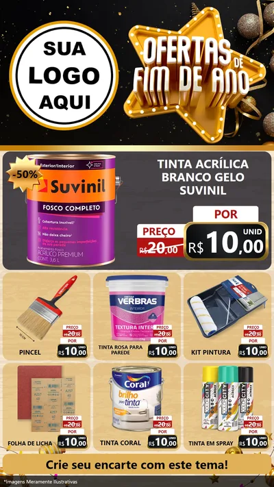 Modelo de Rede Social para Stories com o tema Ofertas de Fim de Ano para Tintas e Ferramentas