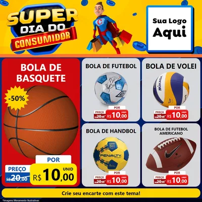 Modelo de Rede Social para Feed Facebook com o tema Super Dia do Consumidor para Artigos Esportivos