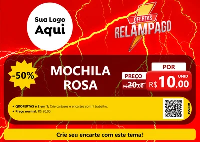 Modelo de Cartaz para Cartaz A4 Horizontal com o tema Ofertas Relâmpago para Papelaria