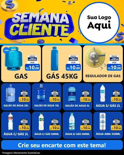 Modelo de Rede Social para Feed Instagram com o tema Semana do Cliente para Água e gás