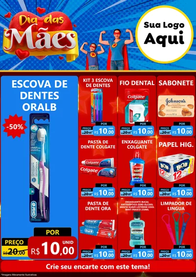 Modelo de Encarte para Encarte A4 Vertical com o tema Dia das Mães para Higiene Pessoal