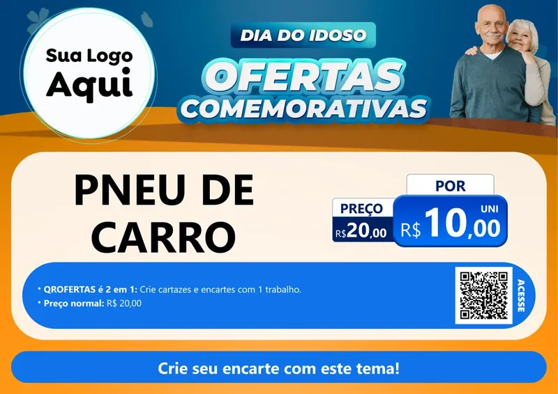 Modelo de Cartaz para Cartaz A4 Horizontal com o tema Dia do Idoso para Auto peças
