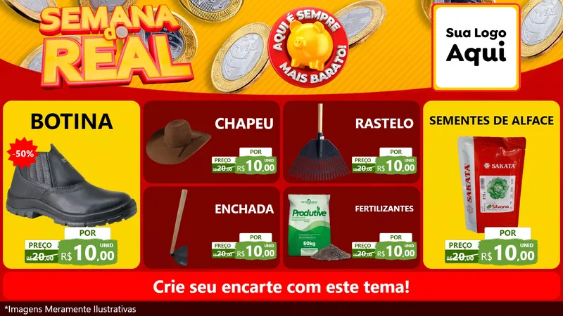 Modelo de TV para TV Horizontal com o tema Semana do Real para Agropecuária
