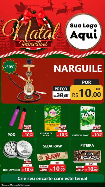 Modelo de Rede Social para Stories com o tema Natal Imperdível para Tabacaria