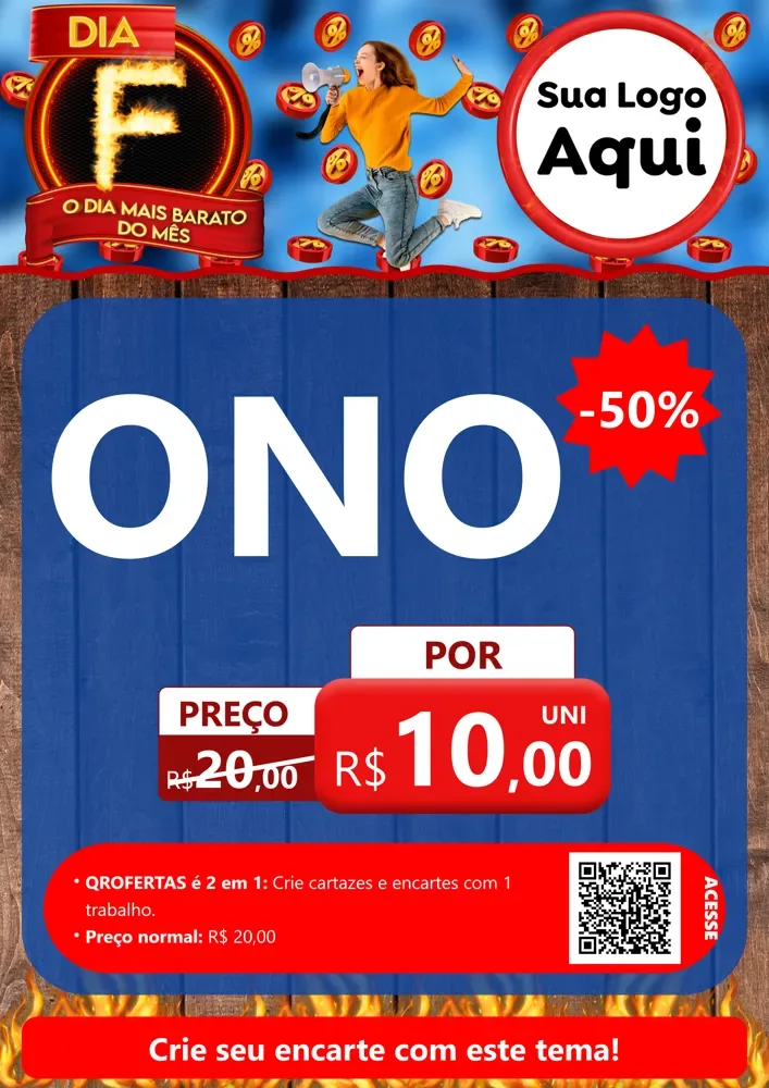 Modelo de Cartaz para Cartaz A4 Vertical com o tema Dia F - O Dia Mais Barato Do Mês para Óticas
