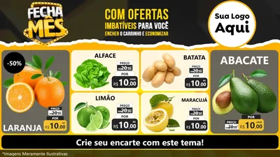Modelo de TV para TV Horizontal com o tema Fecha Mês para Hortifrúti
