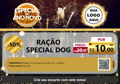 Modelo de Cartaz para Cartaz A4 Horizontal com o tema Especial de Ano Novo para Pet Shop