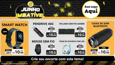 Modelo de TV para TV Horizontal com o tema Junho Imbatível para Informática
