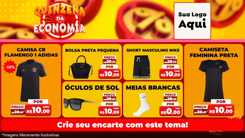 Modelo de TV para TV Horizontal com o tema Quinzena Da Economia para Roupas e acessórios