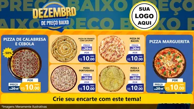 Modelo de TV para TV Horizontal com o tema Dezembro de Preço Baixo para Pizzaria