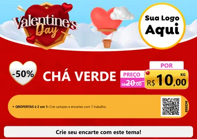 Modelo de Cartaz para Cartaz A4 Horizontal com o tema Valentine's Day para Produtos Naturais