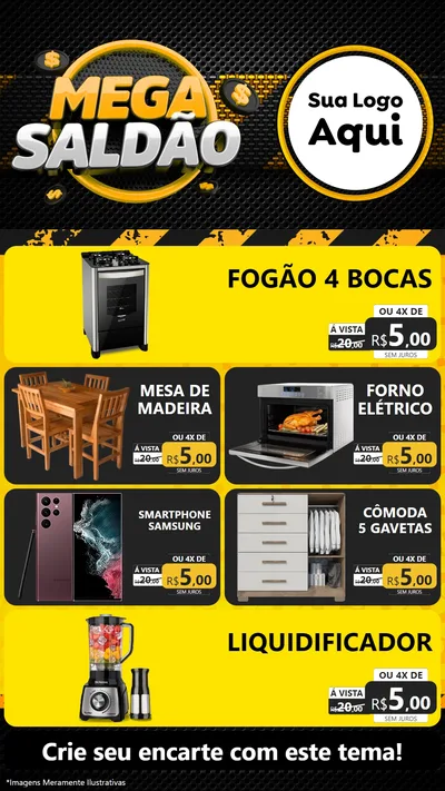 Modelo de TV para TV Vertical com o tema Mega Saldão para Móveis e Eletro