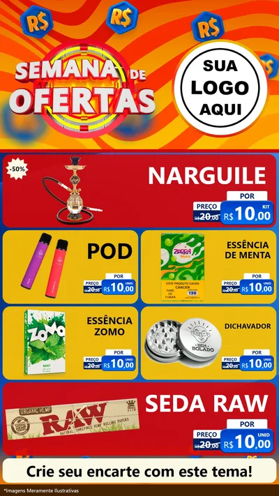 Modelo de TV para TV Vertical com o tema Semana de Ofertas para Tabacaria