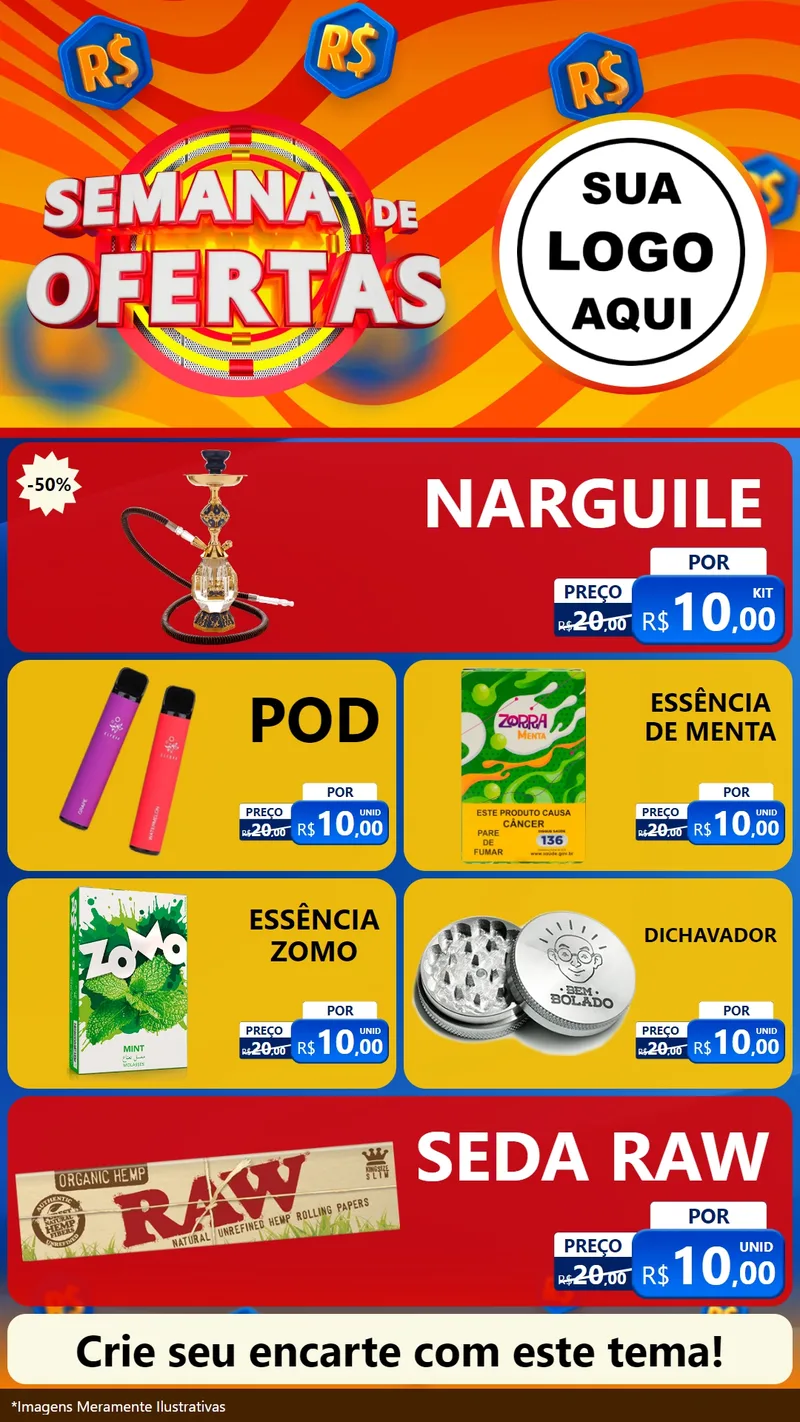 Modelo de TV para TV Vertical com o tema Semana de Ofertas para Tabacaria
