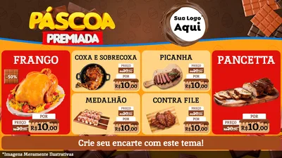 Modelo de TV para TV Horizontal com o tema Páscoa Premiada para Assados