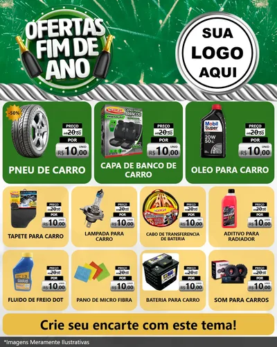Modelo de Rede Social para Feed Instagram com o tema Ofertas Fim de Ano para Auto peças